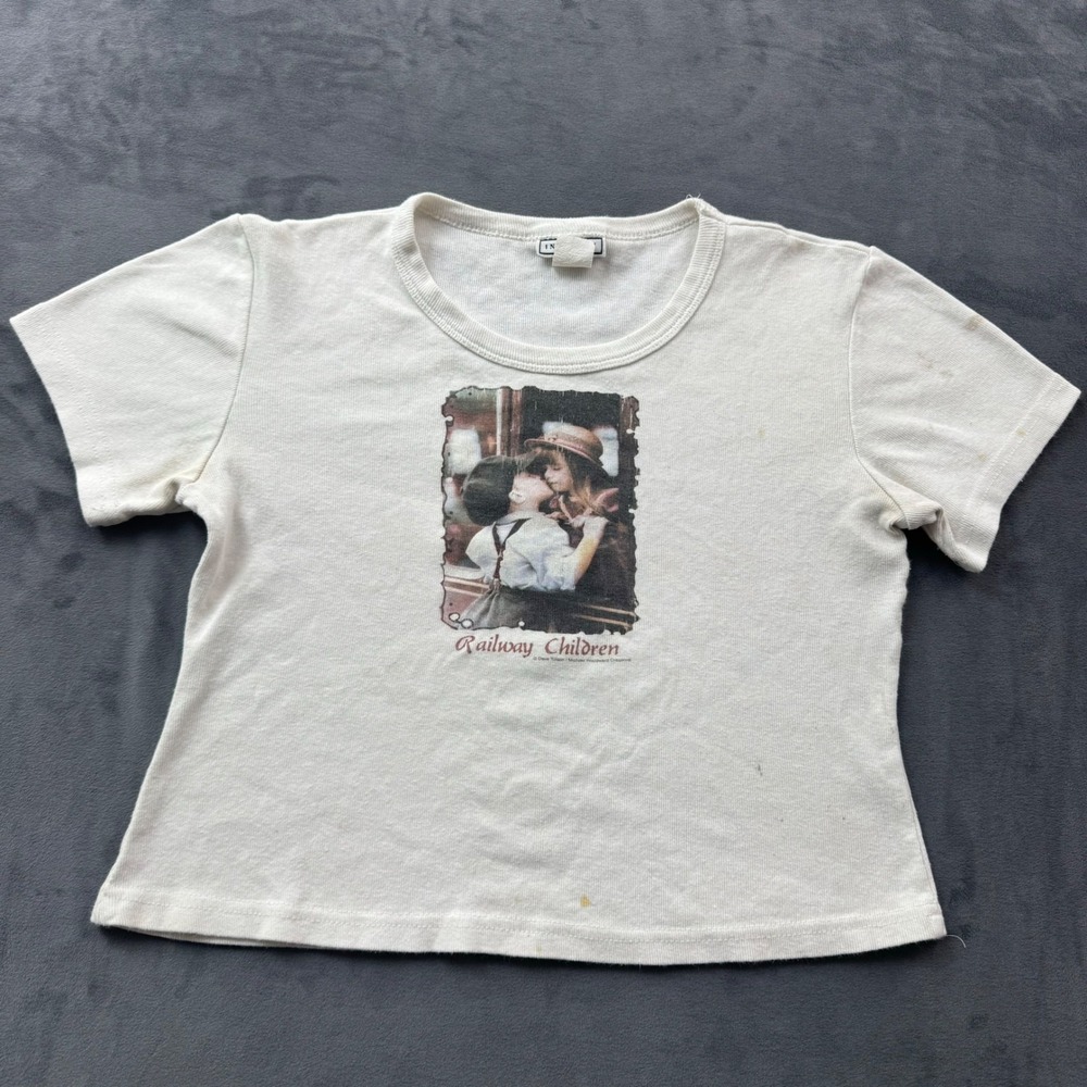 Vintage In Charge Railway Children Graphic Baby Tee Cream Dave Tolson Small